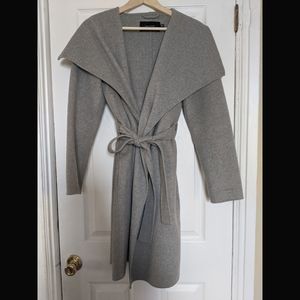 Tahari Gray Wool Blend Coat Sz L